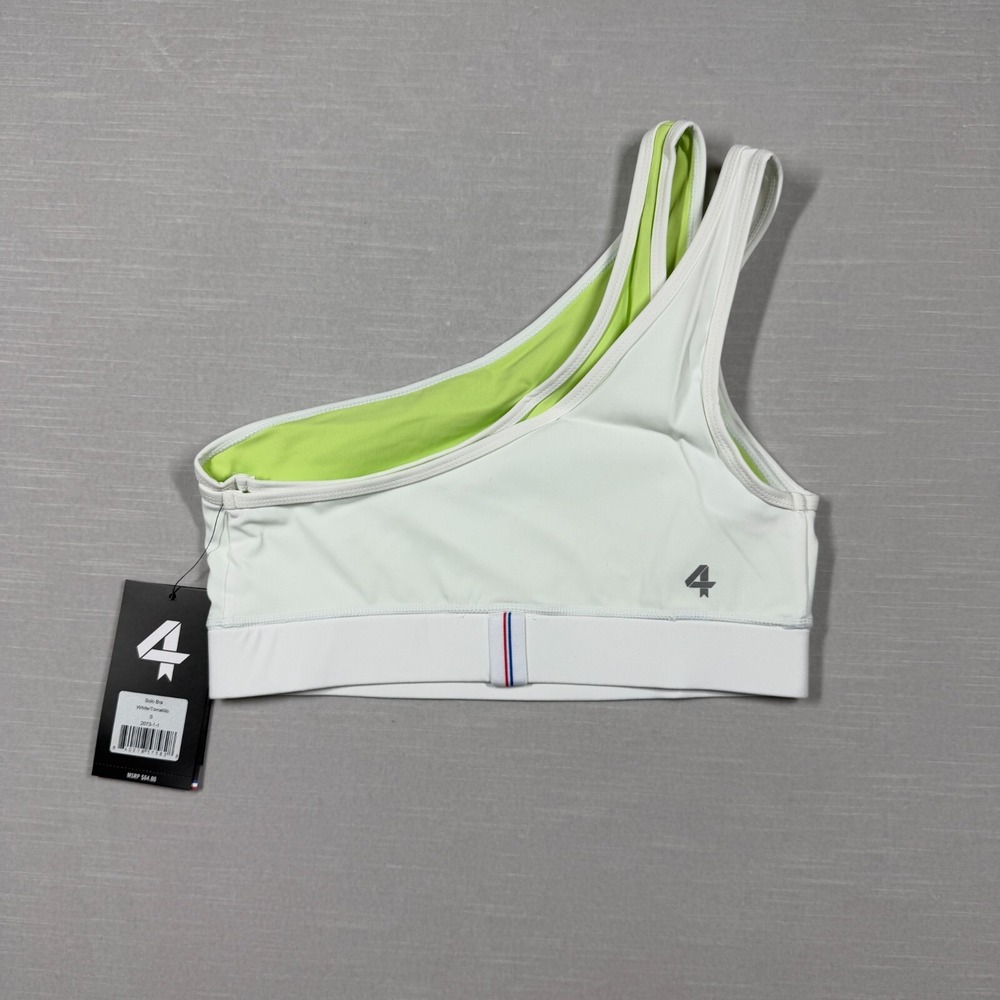 FourLaps Sports Bra Womens Small White Solo Asymmetrical Athletic Pilates Yoga